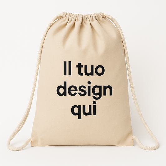 Zainetto in cotone 100% Colore avana personalizzata